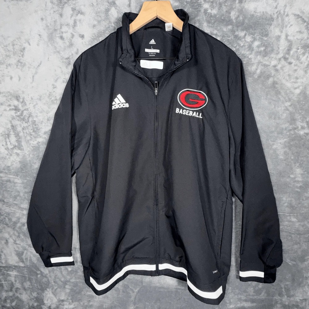 Adidas Mens G Baseball Climalite Full Zip Track‎ Jacket Size L Black